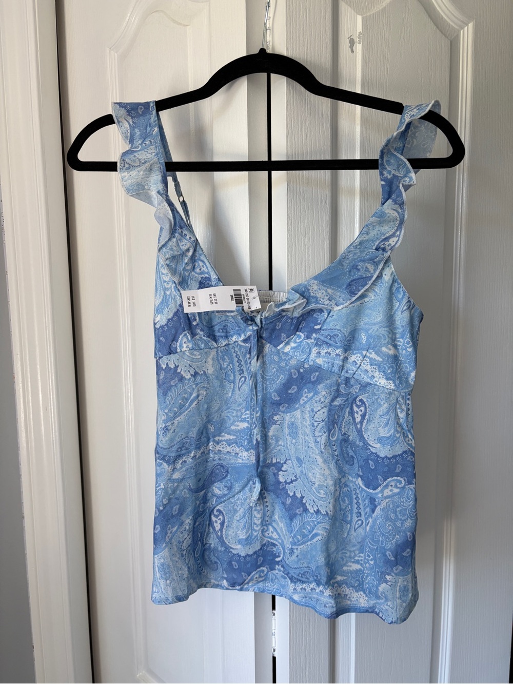 Hollister Light Blue Paisley Ruffle-Strap Camisole